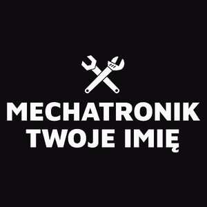 Napis Mechatronik - Męska Koszulka Czarna