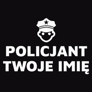 Napis Policjant - Męska Koszulka Czarna