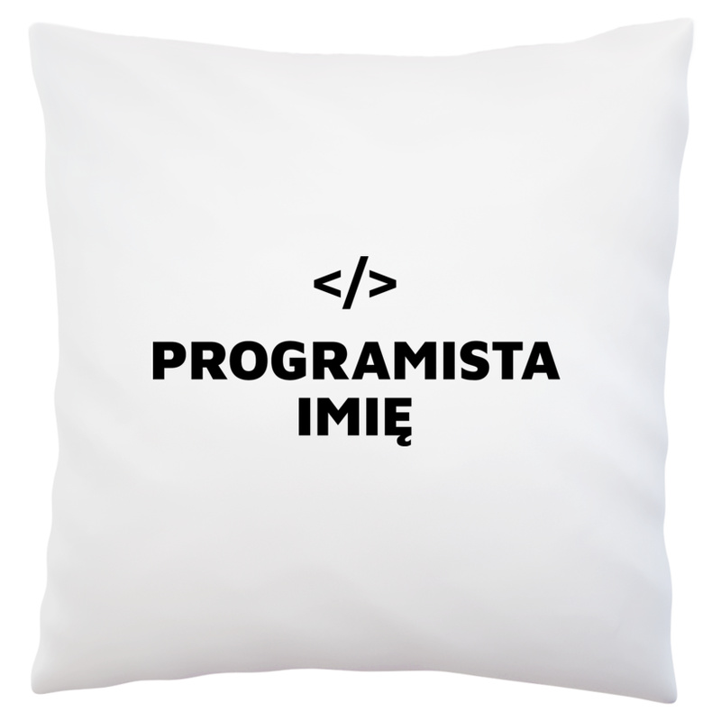 Napis Programista - Poduszka Biała