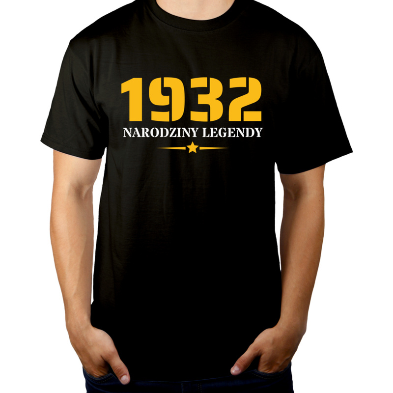 Narodziny Legendy 1932 Rok 90 lat - Męska Koszulka Czarna