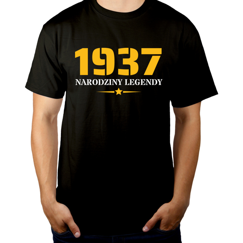 Narodziny Legendy 1937 Rok 85 lat - Męska Koszulka Czarna