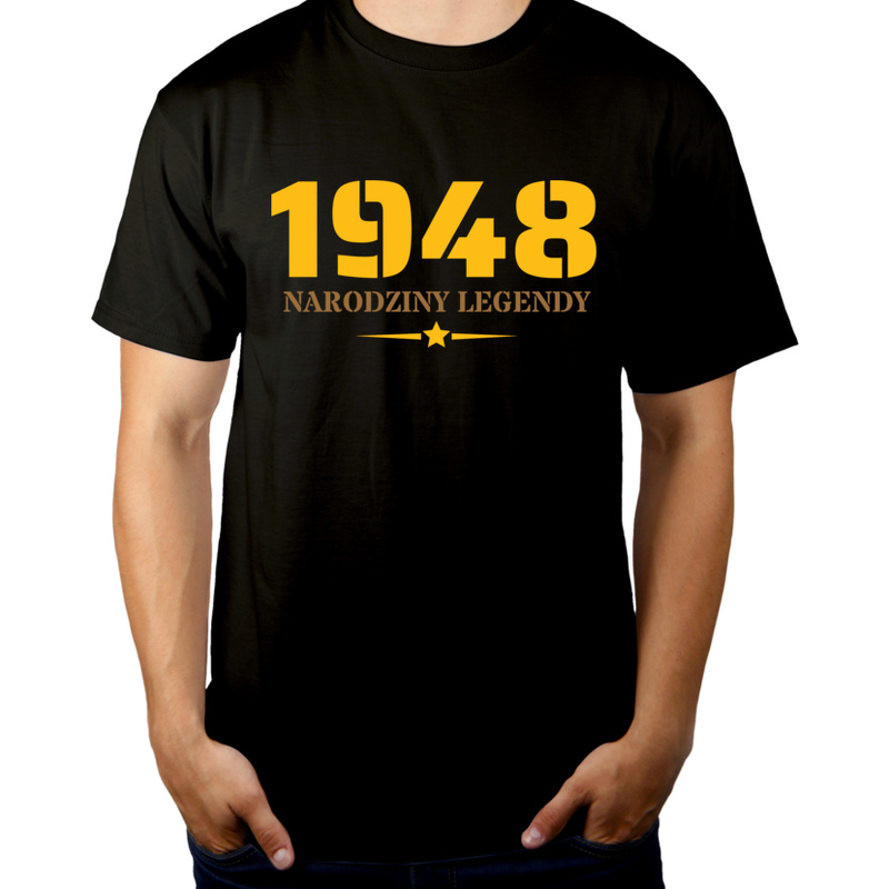 Narodziny Legendy 1947 Rok 75 Lat - Męska Koszulka Czarna
