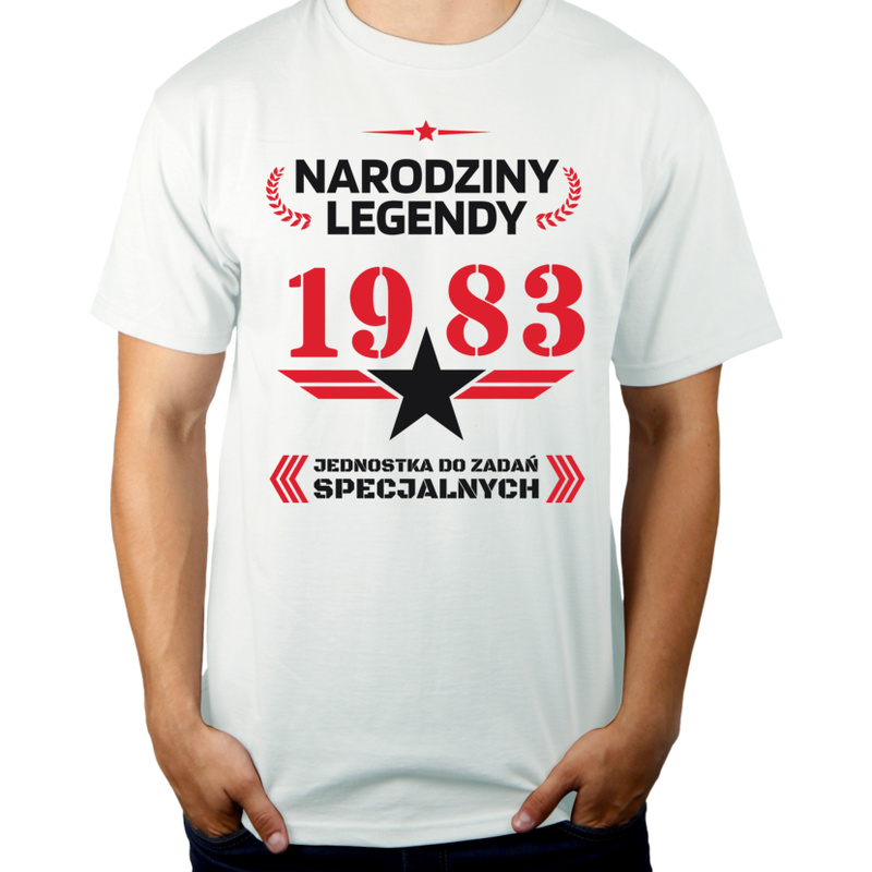 Narodziny Legendy 1983 40 Lat - Męska Koszulka Biała