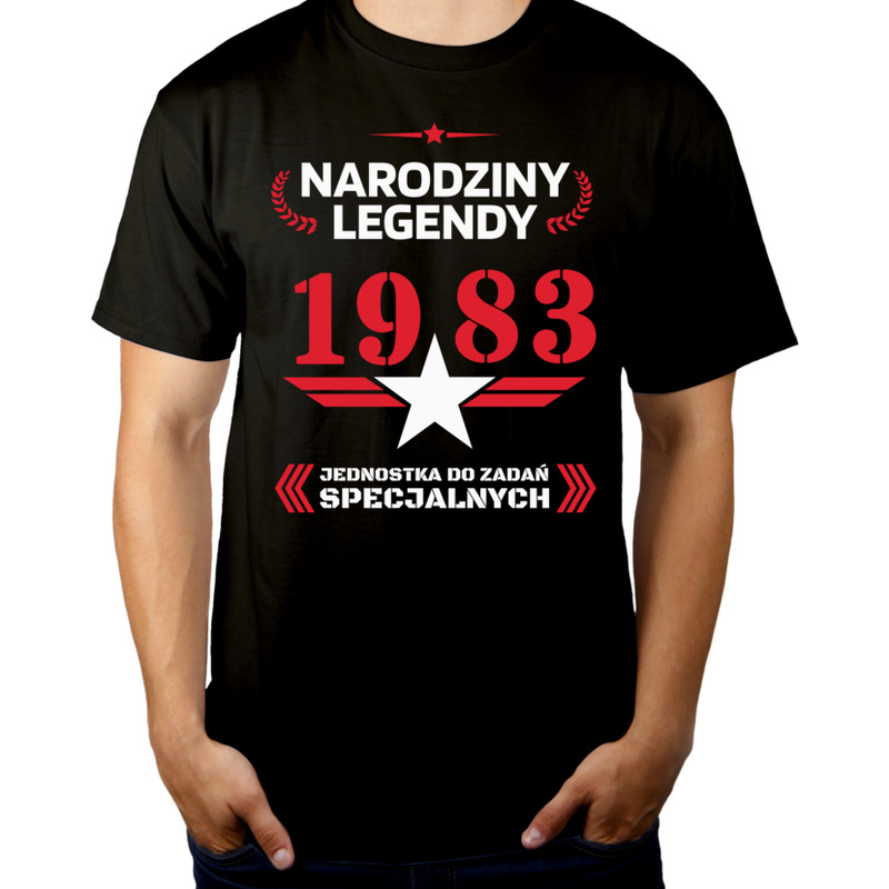 Narodziny Legendy 1983 40 Lat - Męska Koszulka Czarna