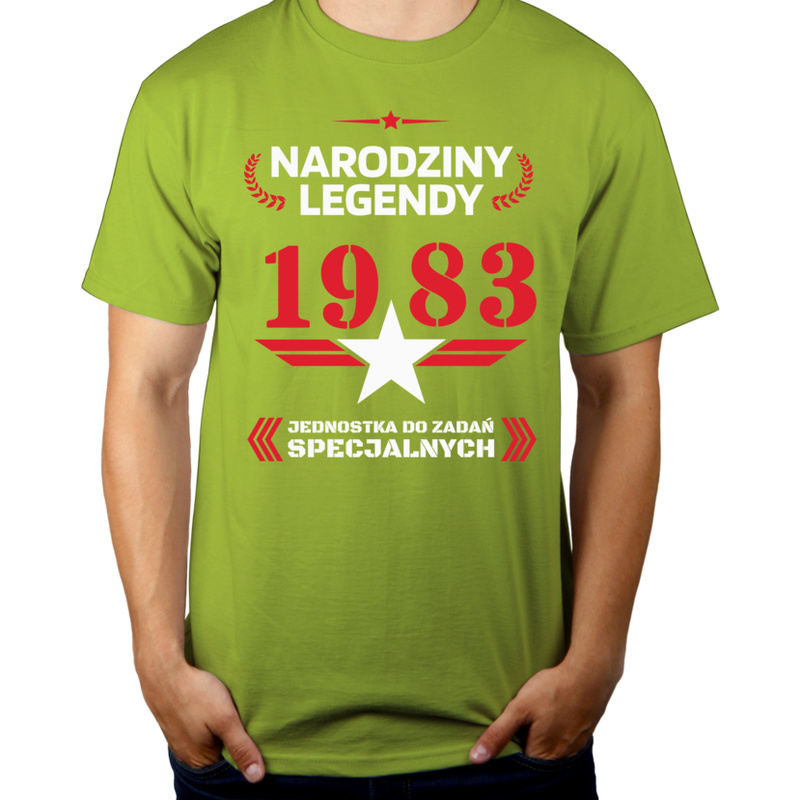 Narodziny Legendy 1983 40 Lat - Męska Koszulka Jasno Zielona