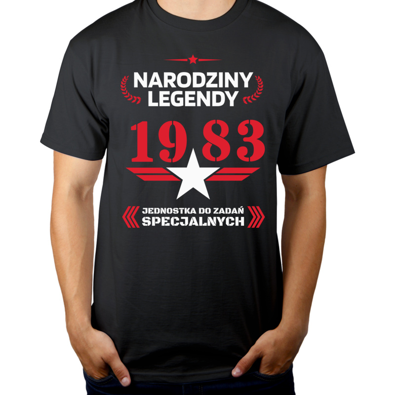 Narodziny Legendy 1983 40 Lat - Męska Koszulka Szara