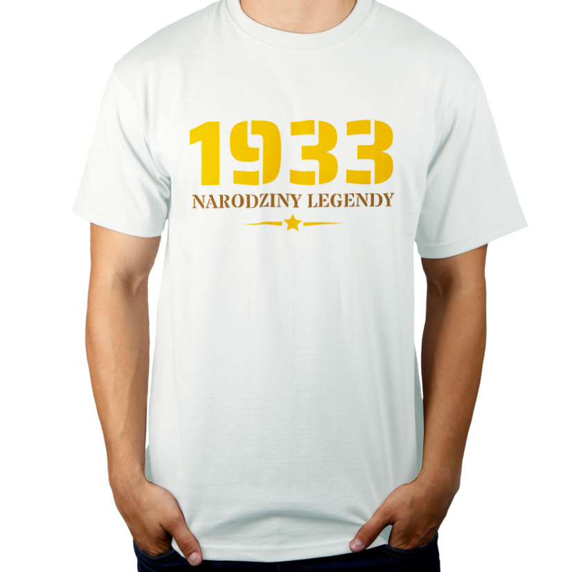 Narodziny Legendy -90 Rok 90 Lat - Męska Koszulka Biała