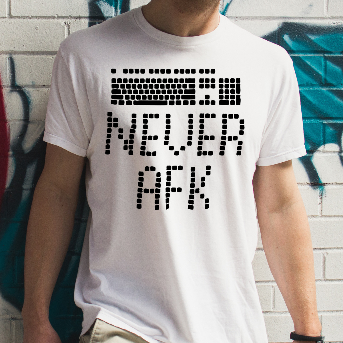 Never AFK - Męska Koszulka Biała