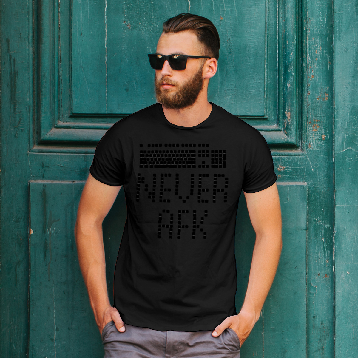 Never AFK - Męska Koszulka Czarna
