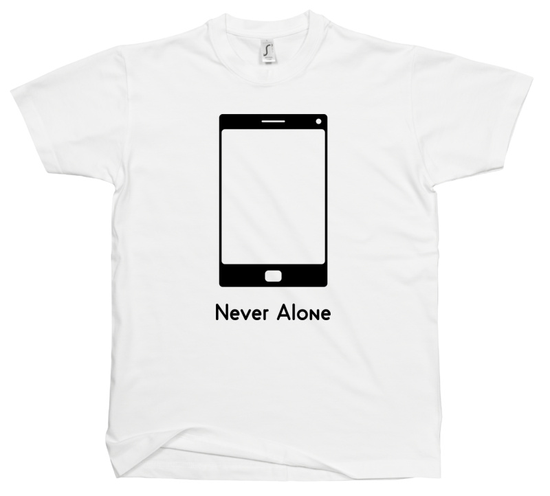 Never Alone - Męska Koszulka Biała