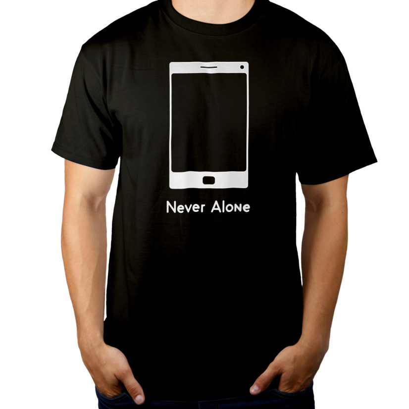 Never Alone - Męska Koszulka Czarna
