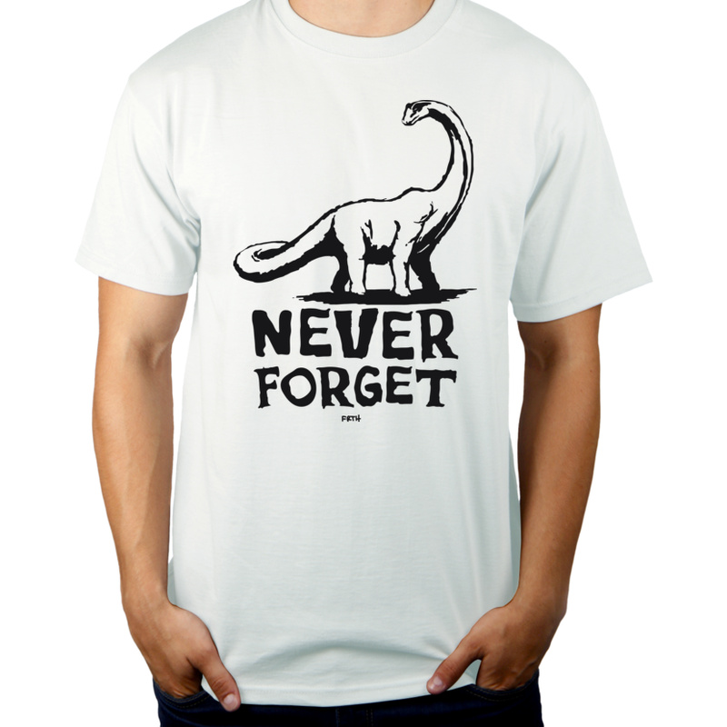 Never Forget Dino - Męska Koszulka Biała