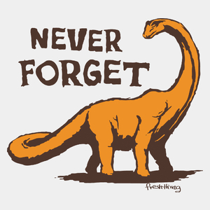 Never Forget Dinozaur - Męska Koszulka Biała