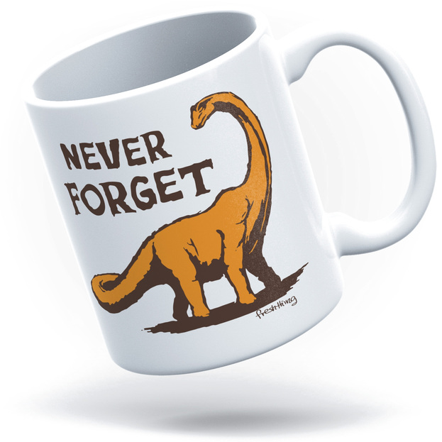 Never Forget Dinozaur - Kubek Biały