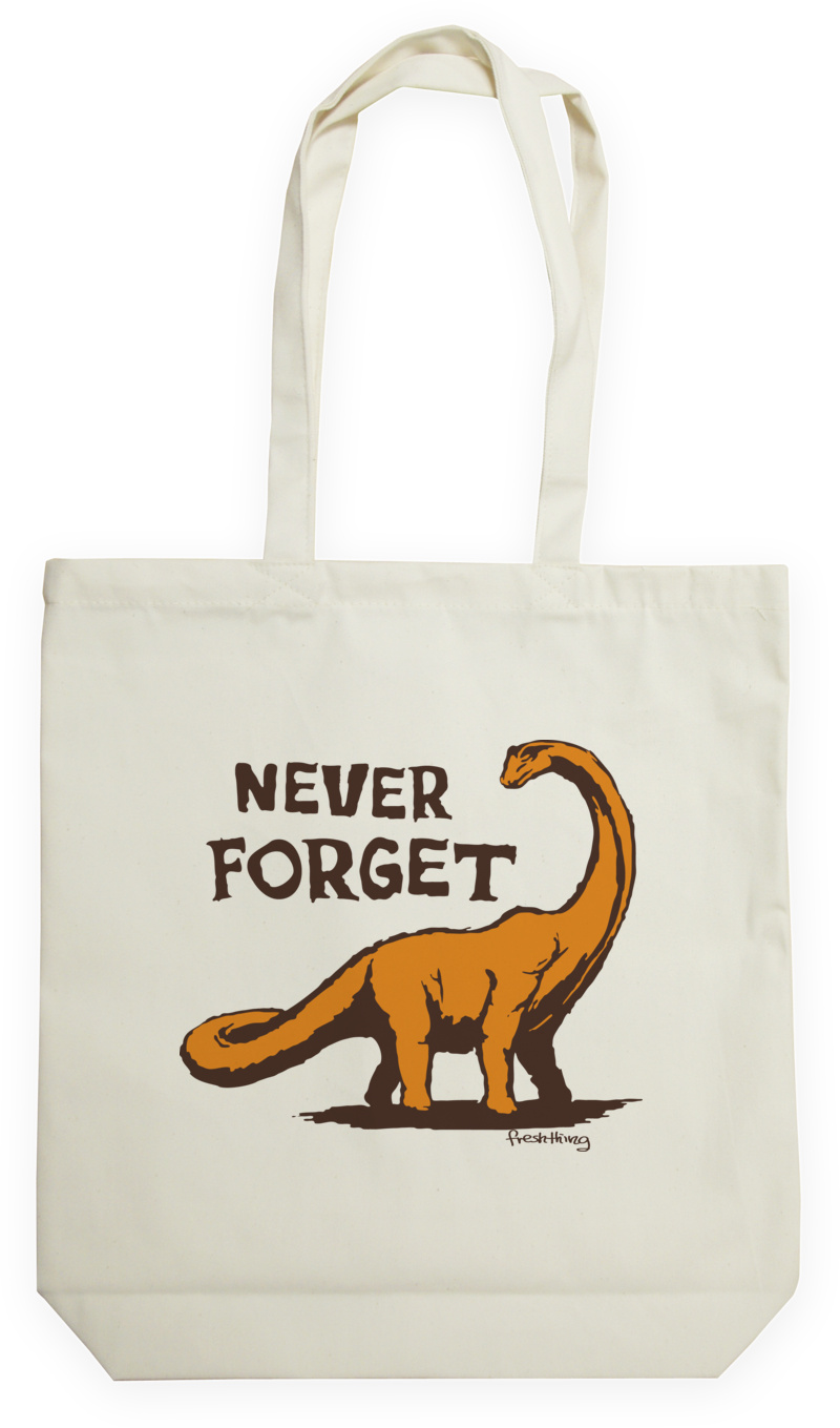 Never Forget Dinozaur - Torba Na Zakupy Natural