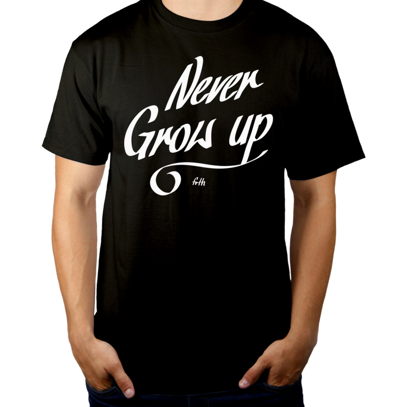 Never Grow Up - Męska Koszulka Czarna