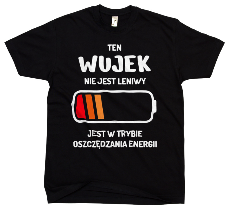 Nie Leniwy Wujek - Męska Koszulka Czarna