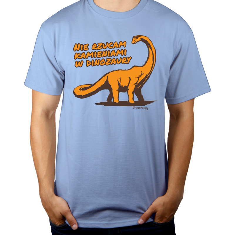 Nie rzucam kamieniami w dinozaury - Męska Koszulka Błękitna