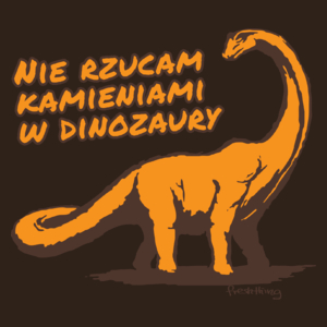 Nie rzucam kamieniami w dinozaury - Męska Koszulka Czekoladowa
