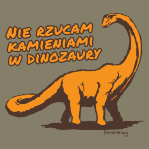 Nie rzucam kamieniami w dinozaury - Męska Koszulka Jasno Szara