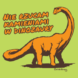 Nie rzucam kamieniami w dinozaury - Męska Koszulka Jasno Zielona