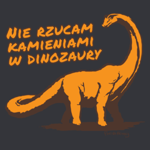 Nie rzucam kamieniami w dinozaury - Męska Koszulka Szara