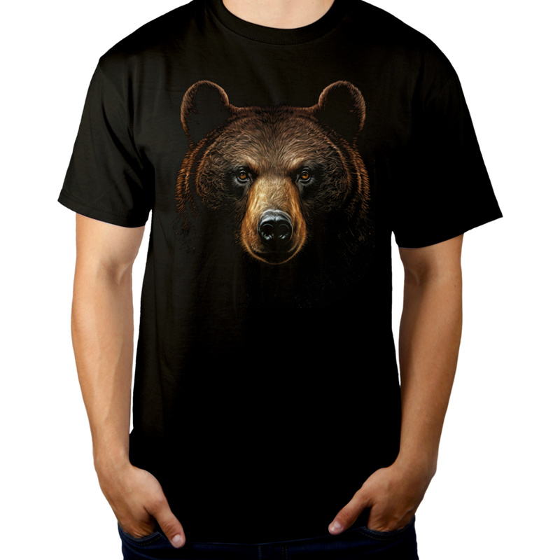 Niedźwiedź Pysk - Męska Koszulka Czarna