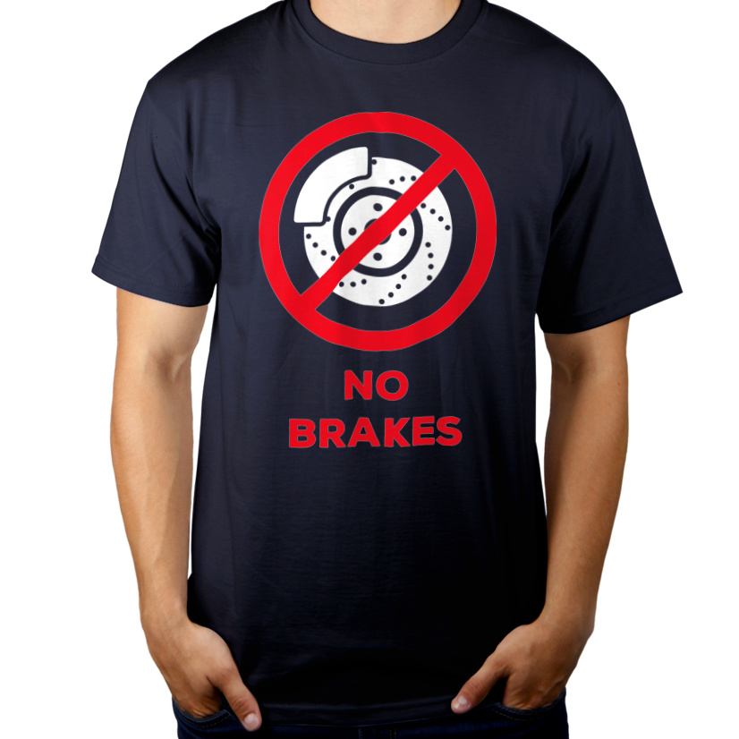 No Brakes - Męska Koszulka Ciemnogranatowa
