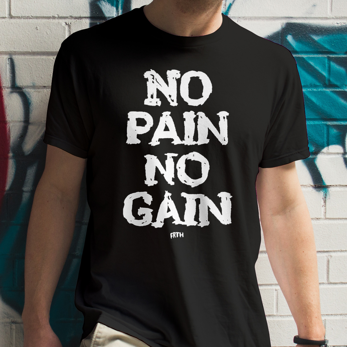 No Pain No Gain - Męska Koszulka Czarna