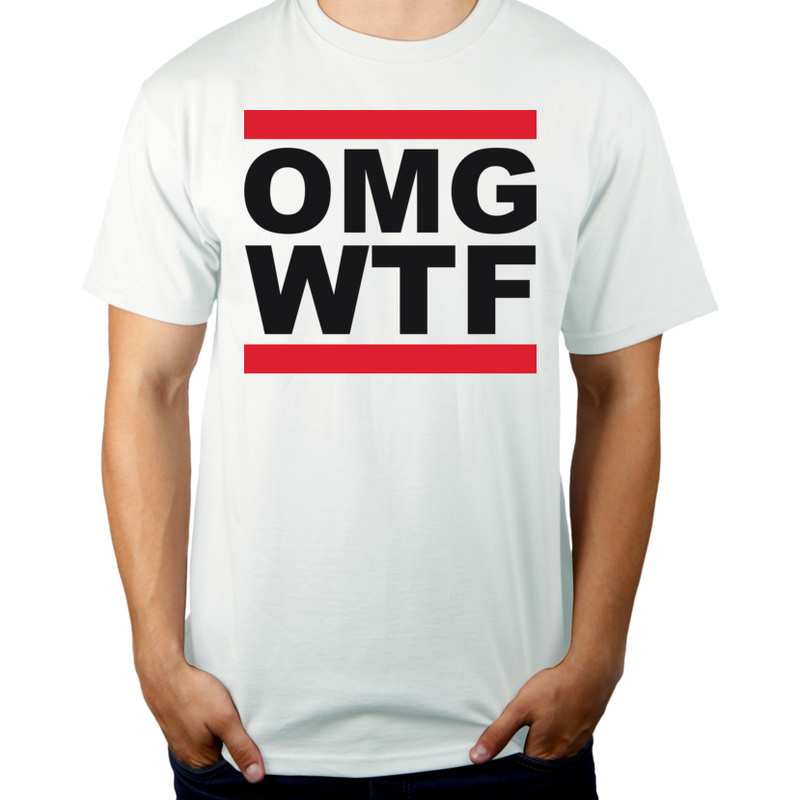 Omg Wtf - Męska Koszulka Biała