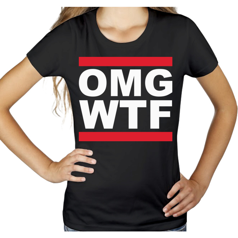 Omg Wtf - Damska Koszulka Czarna
