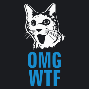 Omg Wtf Cat - Damska Koszulka Czarna