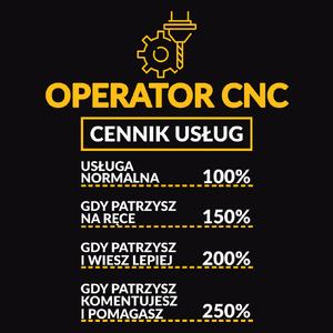Operator Cnc - Cennik Usług - Męska Koszulka Czarna
