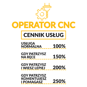 Operator Cnc - Cennik Usług - Kubek Biały