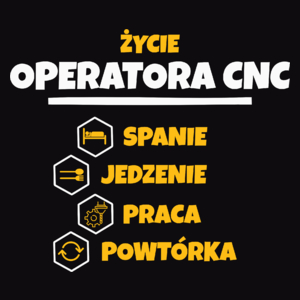 Operator Cnc - Spanie Jedzenie - Męska Koszulka Czarna