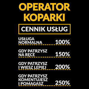 Operator Koparki - Cennik Usług - Torba Na Zakupy Czarna