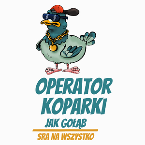 Operator Koparki Jak Gołąb - Poduszka Biała