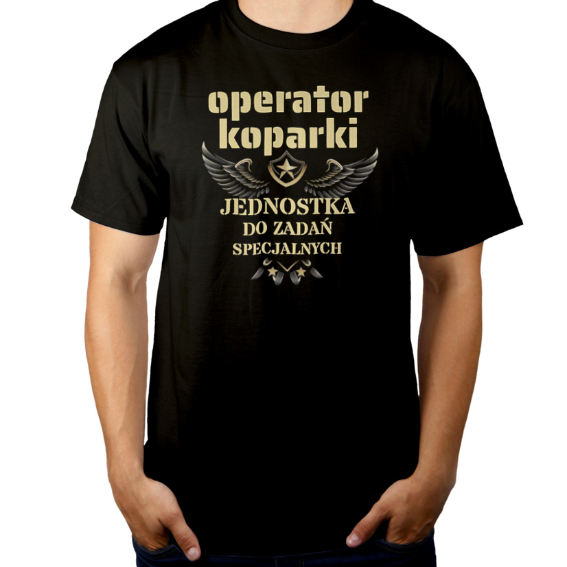 Operator Koparki Jednostka Do Zadań Specjalnych - Męska Koszulka Czarna