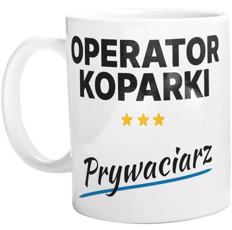 Operator Koparki Prywaciarz - Kubek Biały
