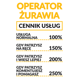 Operator Żurawia - Cennik Usług - Kubek Biały