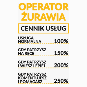 Operator Żurawia - Cennik Usług - Poduszka Biała
