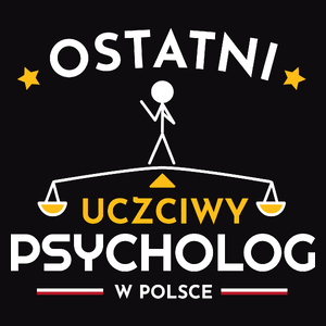 Ostatni uczciwy psycholog w polsce - Męska Koszulka Czarna