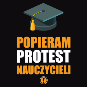  #POPIERAM Protest Nauczycieli - Męska Koszulka Czarna