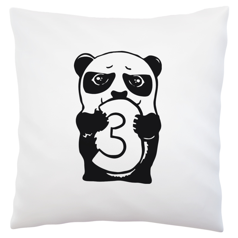 Panda 3 - Poduszka Biała