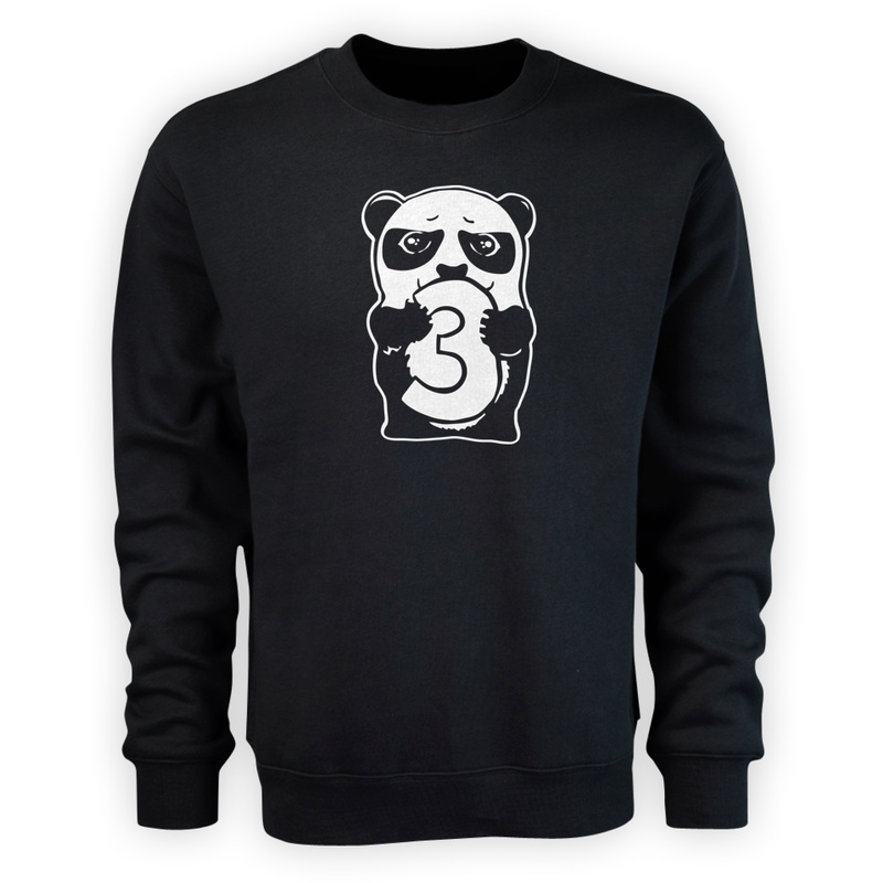 Panda 3 - Męska Bluza Czarna