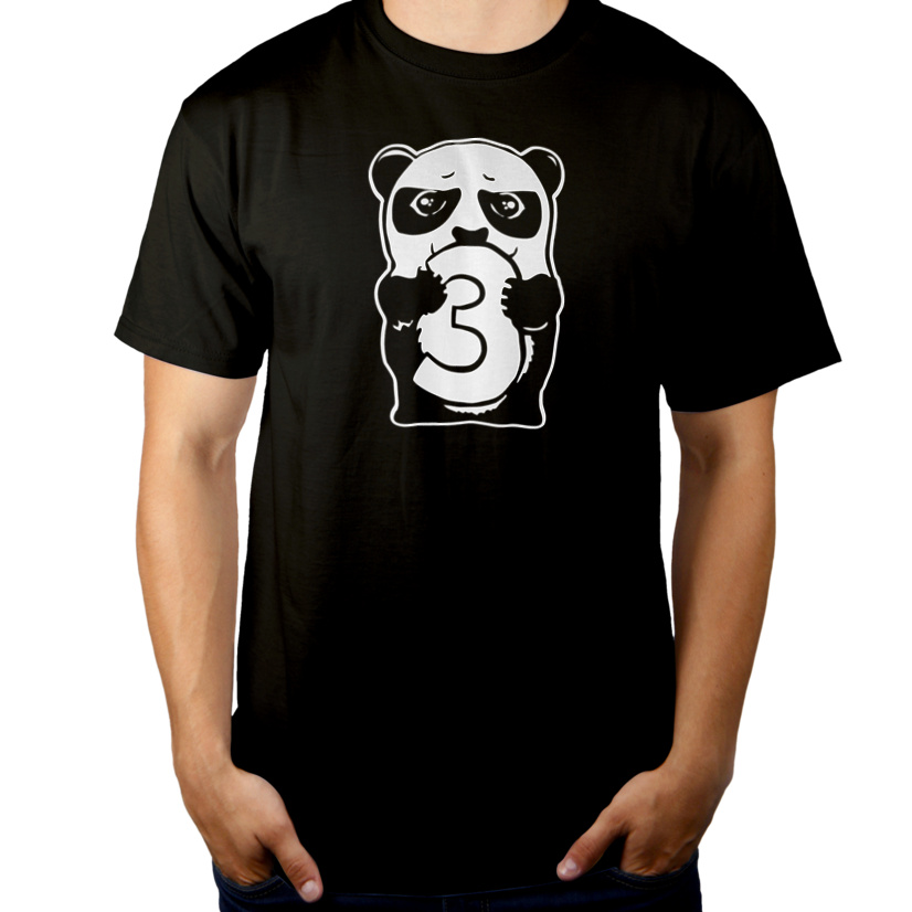 Panda 3 - Męska Koszulka Czarna