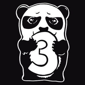 Panda 3 - Męska Koszulka Czarna