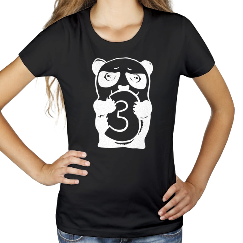 Panda 3 - Damska Koszulka Czarna