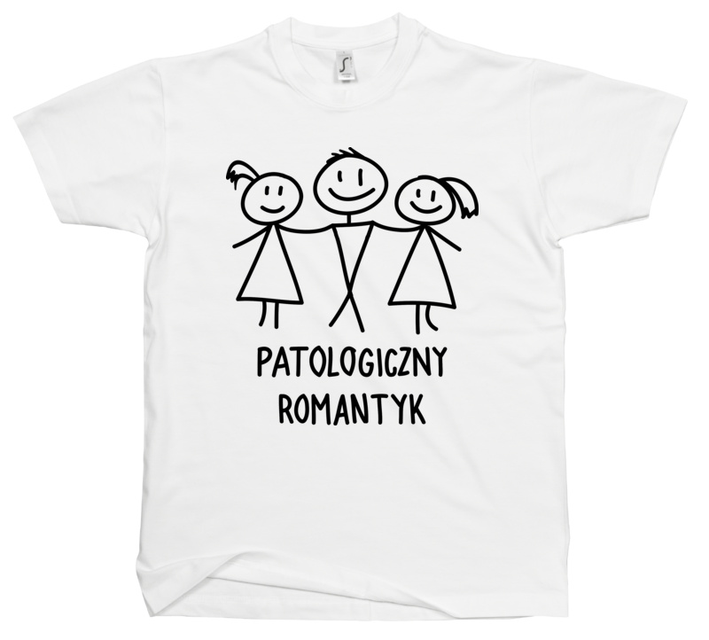 Patologiczny romantyk - Męska Koszulka Biała