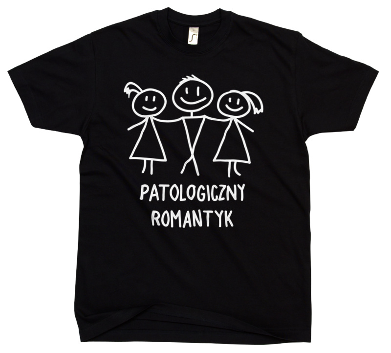 Patologiczny romantyk - Męska Koszulka Czarna